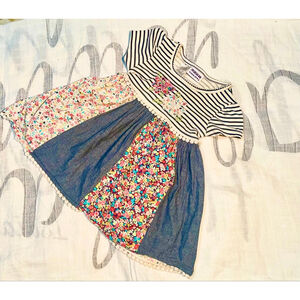 Girls Blueberi Boulevard Casual Dress 18 Months Blue White Floral